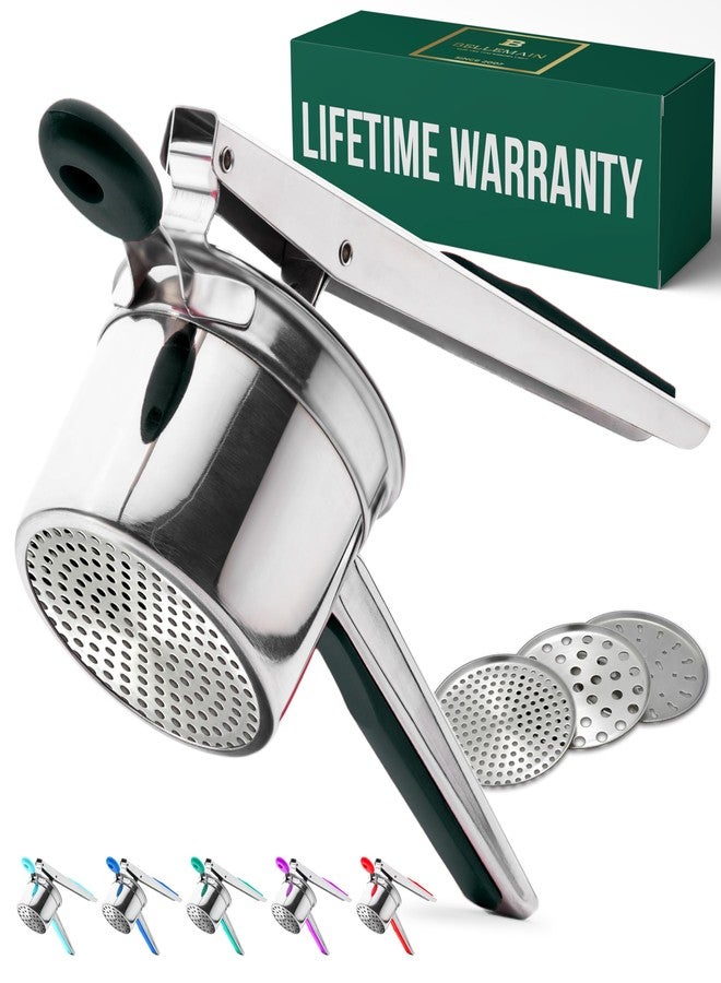 بيلمين عصارة بطاطس كبيرة من بيلمان سعة 15 أونصة | عصارة وهراسة بطاطس متينة من الفولاذ المقاوم للصدأ | مثالية لتحضير البطاطس المهروسة | أداة مطبخ مزودة بـ 3 أقراص قابلة للتبديل (أسود) - Image 1